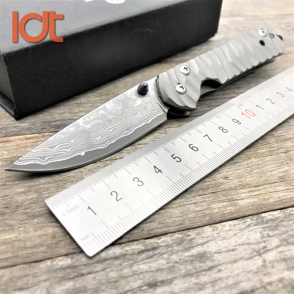 LDT Sebenza 21 тактический складной нож дамасское лезвие титановая ручка карманные