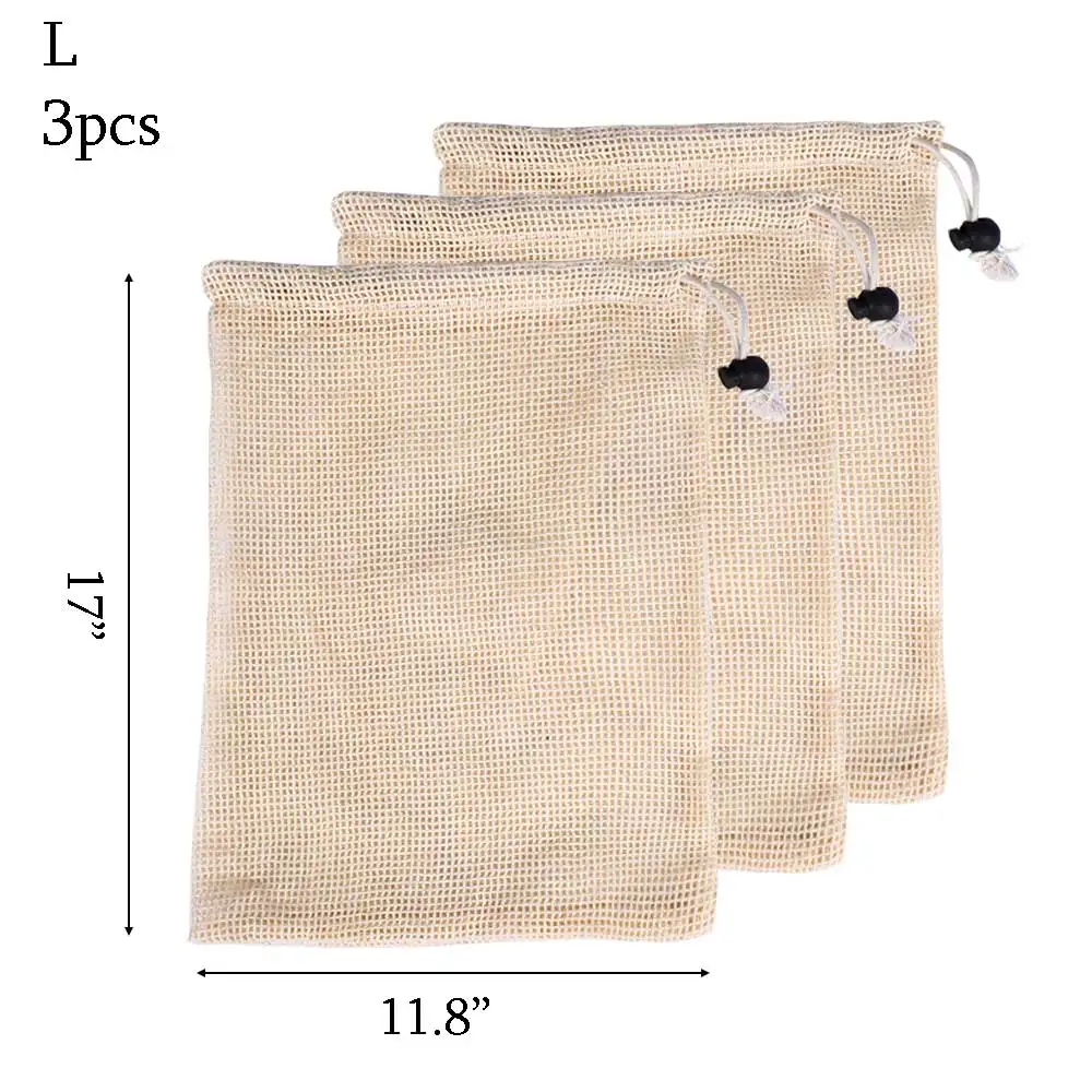 Натуральный хлопок сетка продуктовый мешок для дома кухня Drawstring моющиеся фрукты и овощи хранения сетки мешок для дома и жизни аксессуары