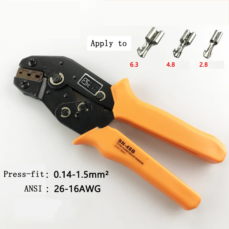 6.3/4.8/2.8 wire clamp ratchet-type terminal spring cold-pressed bare SN-48B | Инструменты