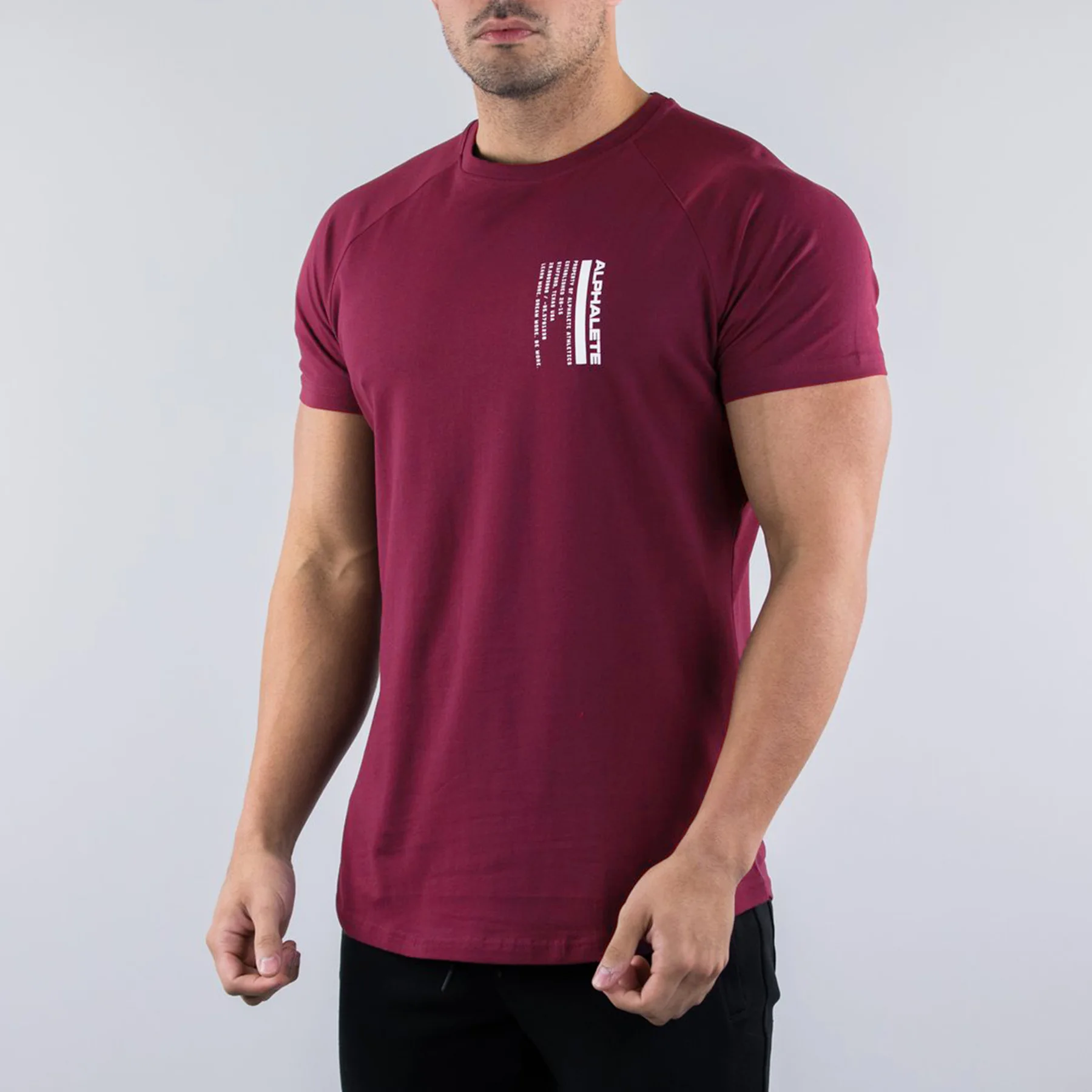 Новинка, летние модные мужские футболки ALPHALETE, Повседневная футболка с короткими рукавами, модная мужская одежда, повседневный облегающий Фитнес-топ