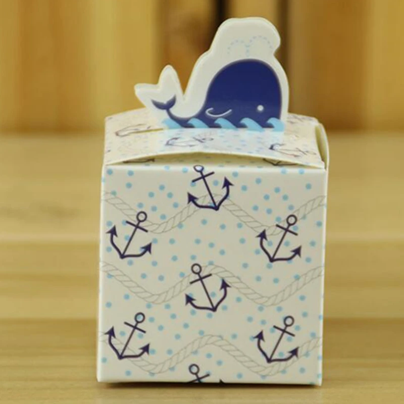 Новинка 100 шт./лот морской Кит день рождения мальчик baby shower коробка конфет