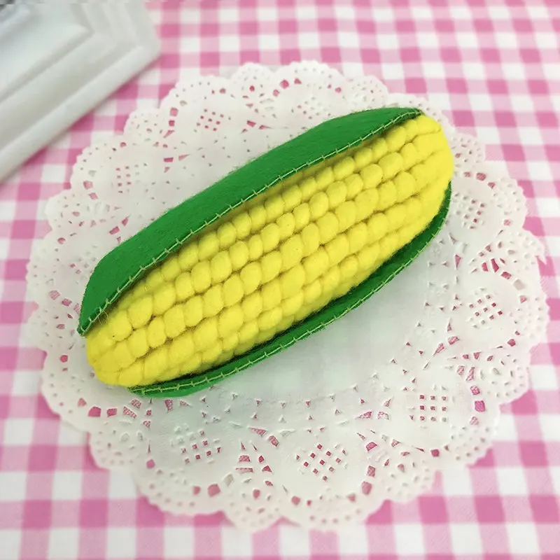 DIY Швейные фетровые овощи ручной работы капуста/Морковь/кукуруза/тыква/Картофель/помидор/перец vetegatble игрушки Войлок diy пакет - Цвет: corn