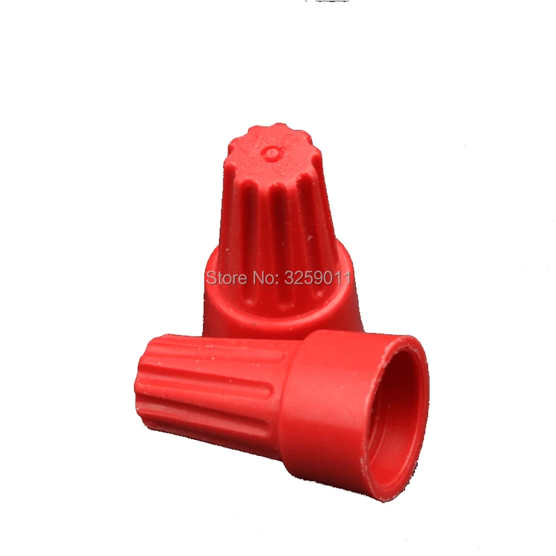 

500PCS 22-10 AWG RED Wire Twist Nut Electrical Connector Terminals Cap Spring Insert P6H Closed Terminal Lugs Press Line Cap