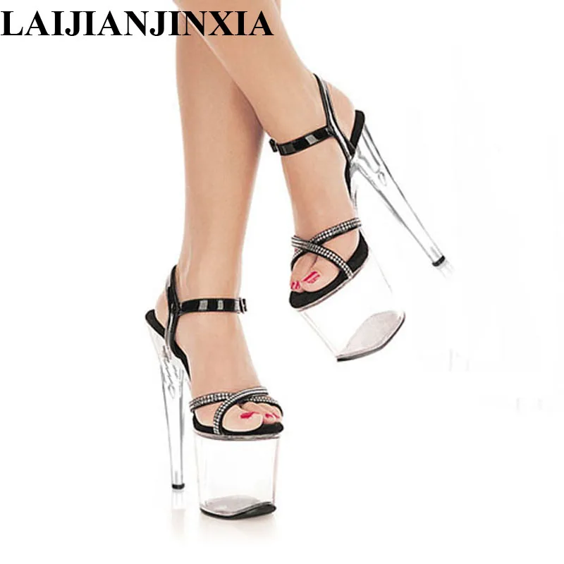 LAIJIANJINXIA New Women's Shoes Platform Sandals Pole Dancing Shoes 8 Inch High Heels Shoes Nightclub Dance Shoes E-118