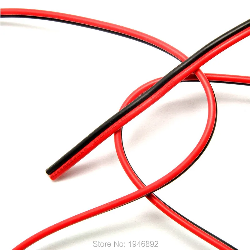 RVB 2 * 1 мм квадратный медный красный с черным цветным кабелем параллельно внешнему