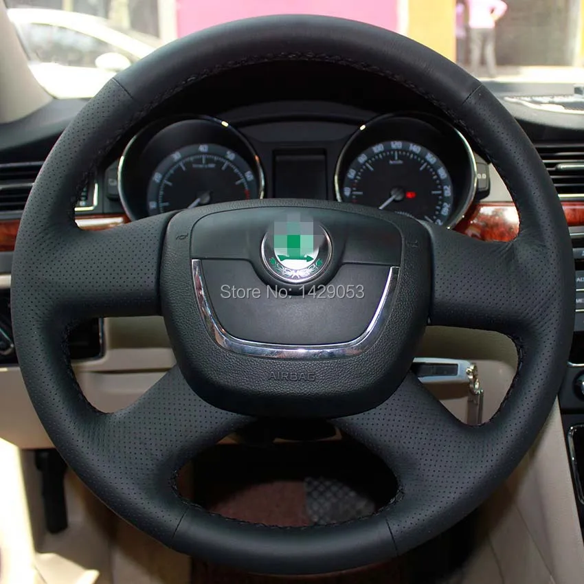 

Case for Skoda Rapid Octavia Steering wheel covers Genuine leather DIY steering covers Specially