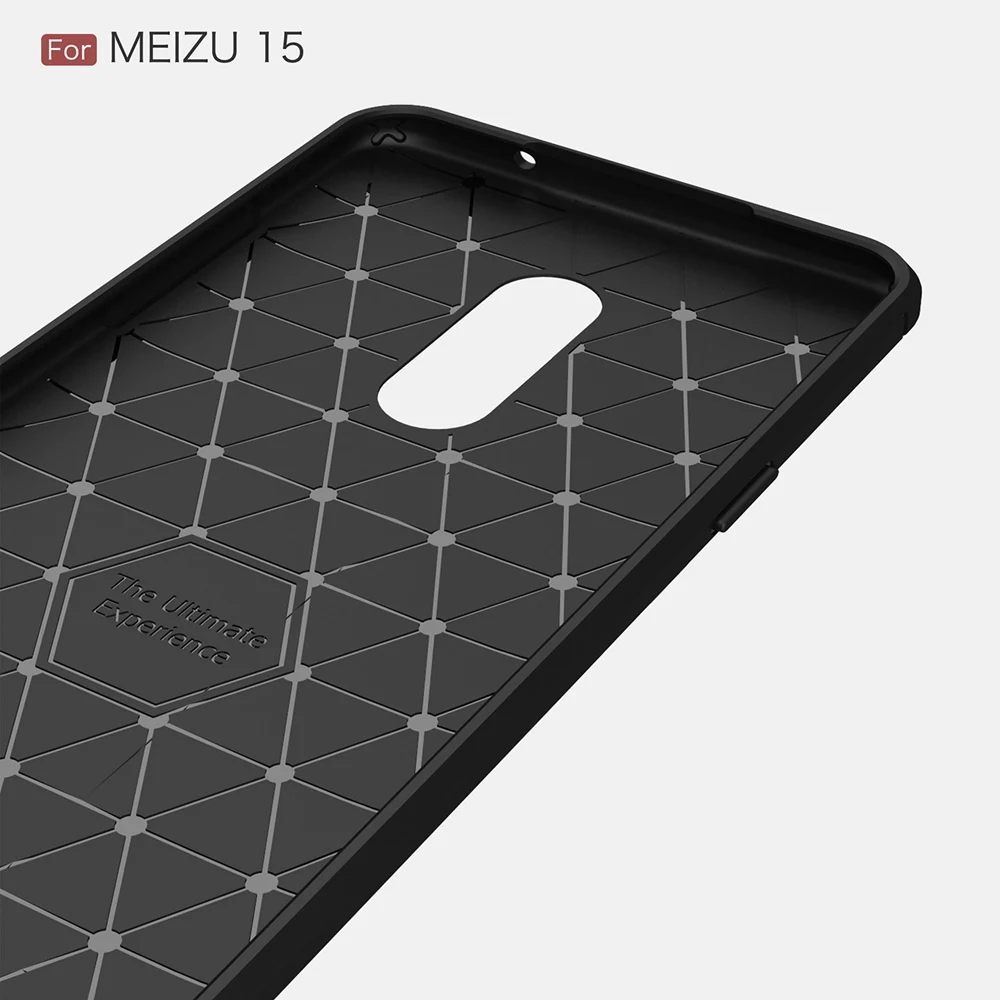 Для MEIZU 15 случай Роскошные углеродного волокна Мягкий силиконовый телефон чехол