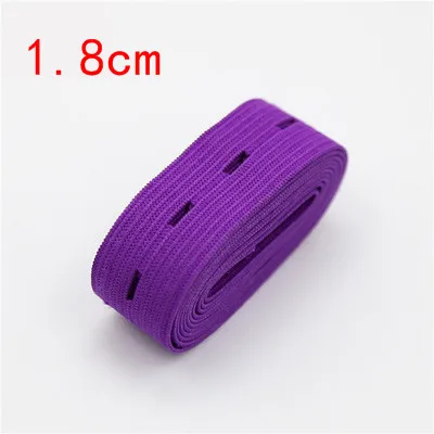 Purple Эластичная лента s 15/18/20/25/30 мм разноцветный нейлон с отверстием Эластичная лента для одежды брюки Швейные DIY ремесла домашнего декора аксессуары 5 метров - Цвет: Purple