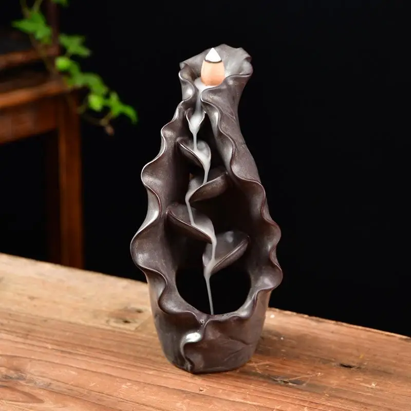 Creativity Fruit Shape Incense Burner Apple Pear Waterfall Ceramic Retro Lotus Vase Stick Holder Decro | Дом и сад