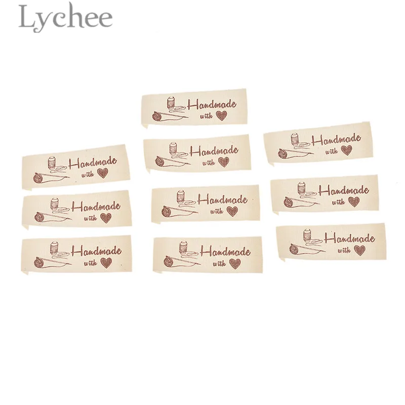 Lychee Life, 200 шт., хлопковые этикетки ручной работы с любовью, милые стирающиеся этикетки с флагом для сумок для одежды, аксессуары для шитья своими руками - Цвет: 6