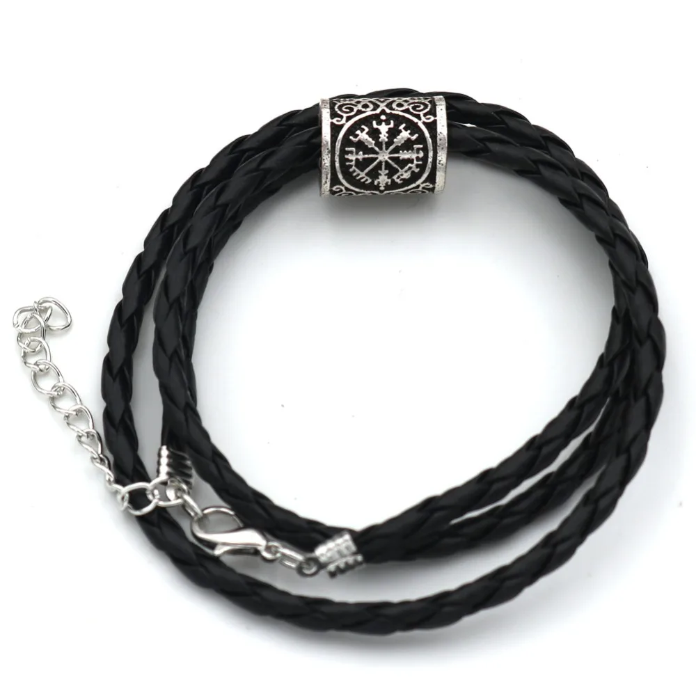 Скандинавский бисер с рунами Valknut Vegvisir троица символ мужской браслет, Викинг ювелирные изделия для женщин
