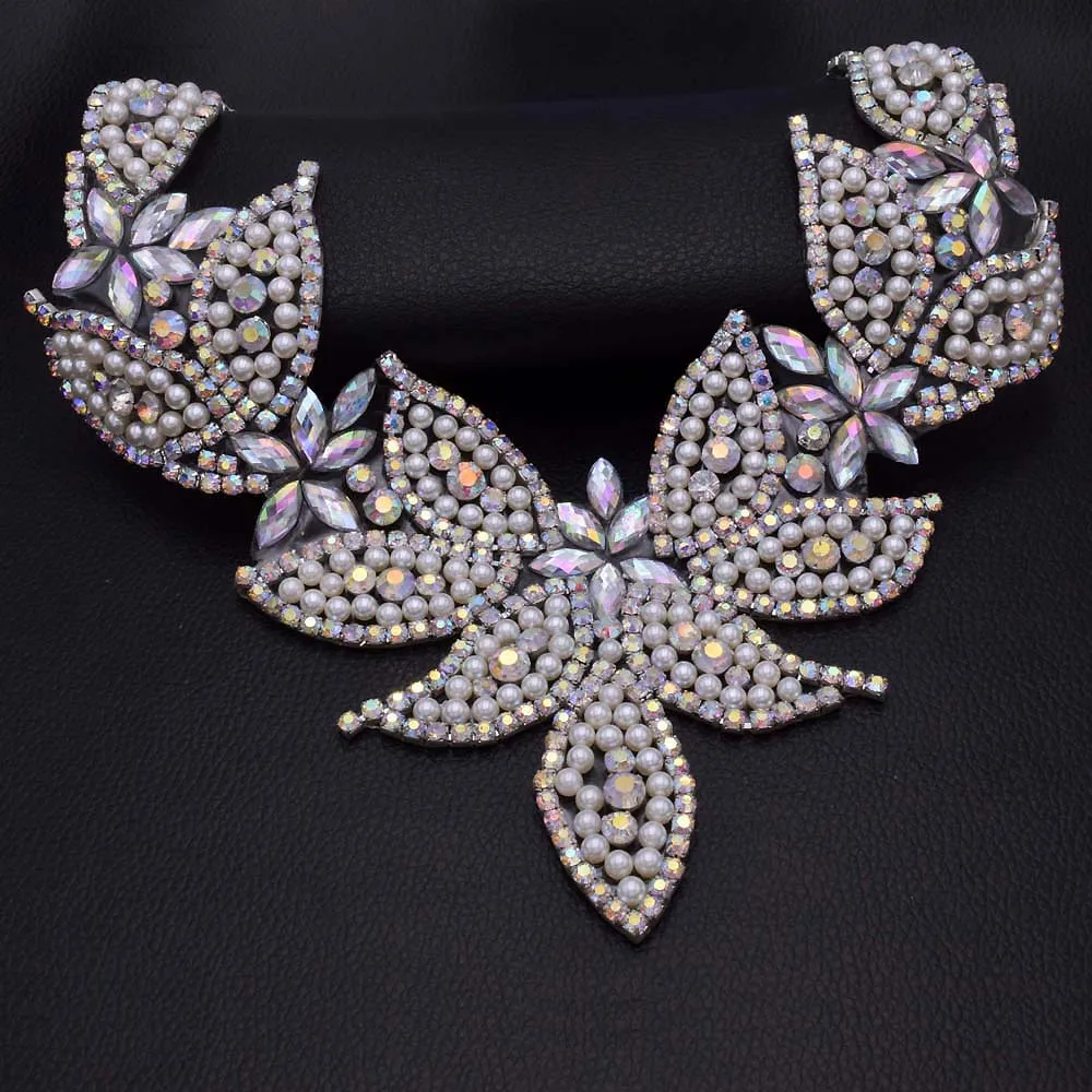 Сделай Сам 2 шт. очень Роскошные Жемчужные украшения цвет АБ стразы железный