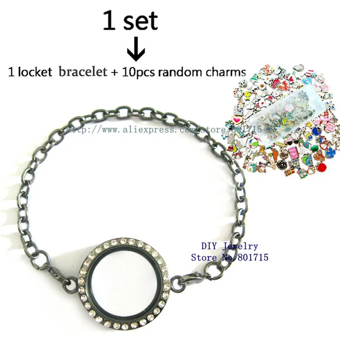 Оптовая продажа черный пистолет около 30 мм стеклянный плавающий медальон