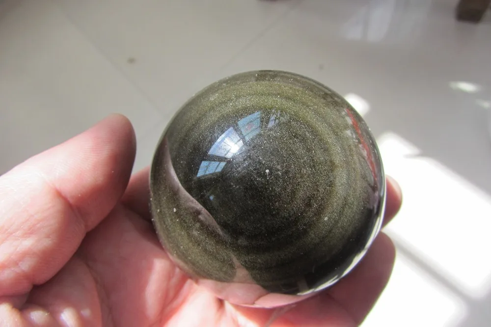 65 мм натуральный обсидиановый полированный Сферический шар отличительное