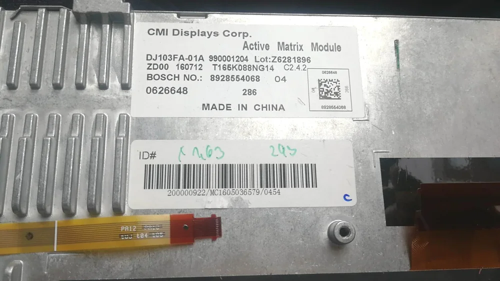 Оригинальный Новый CMI дисплей DJ103FA-01A экран активный матричный модуль Bo-sch 8928554068