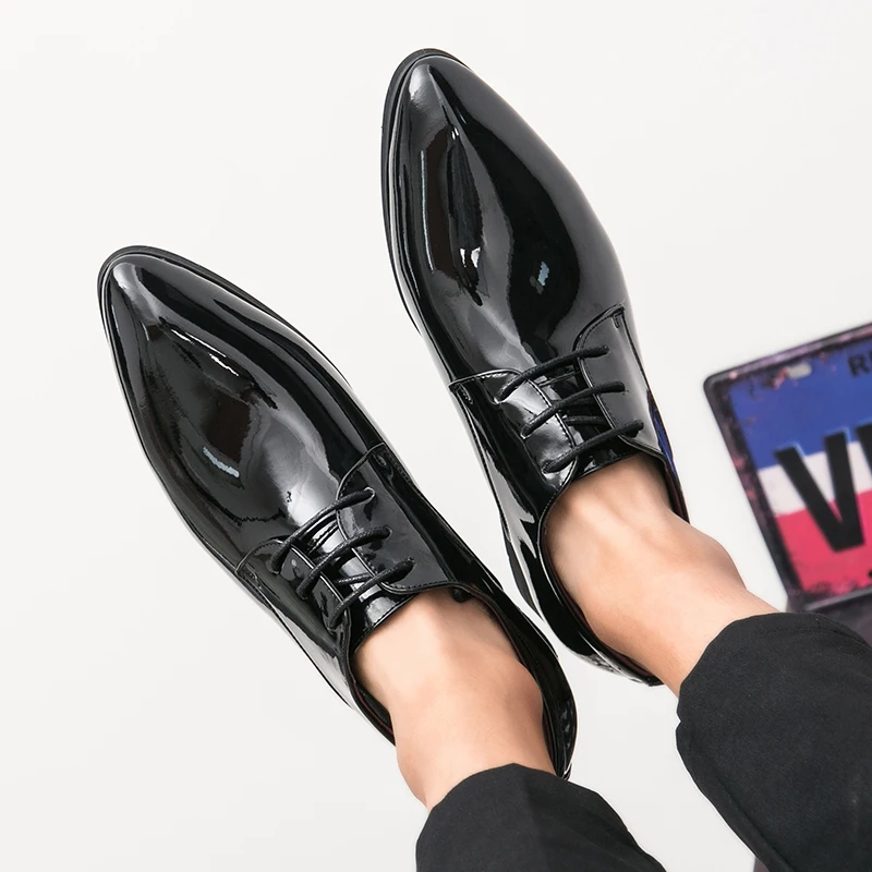 2019 men Shoes Leather Oxfords Elegant Men Formal business Dress outdoor fahsion lace up party size 38-46 L5 | Обувь