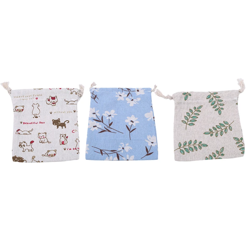 New Arrive Cotton Cloth Drawstring Storage Bags Flower Printed Clothing Kids Toys Organizer Travel Underwear Shoes Bag | Дом и сад