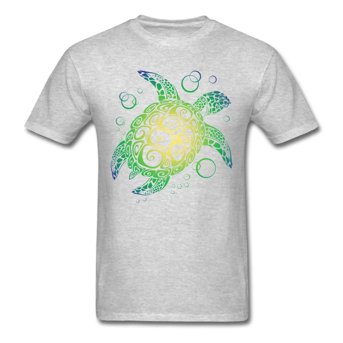 Мужская футболка из 100% хлопка с коротким рукавом и круглым вырезом Sea Turtle Swimmer Reptile