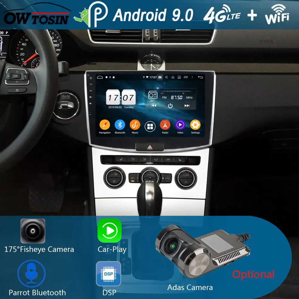 Android 9,0 ips Восьмиядерный Автомобильный DVD радио плеер 4 Гб ram+ 64 Гб rom gps Navi для VW Magotan Passat B6 B7 CC 2012- CarPlay