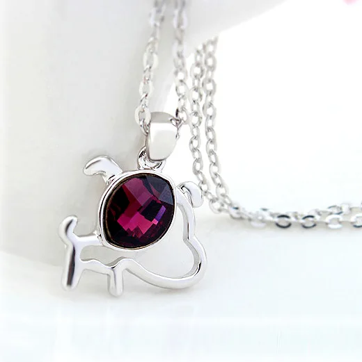 100% кристаллами от Сваровски милое животное ожерелье подвеска колье для женщин