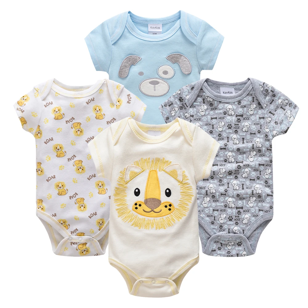 Kavkas Baby Boy Sleepwear 4pcs/Set Short Sleeve New Born Clothing Pajamas Infantile Bossa Nova Infant Sleeper |