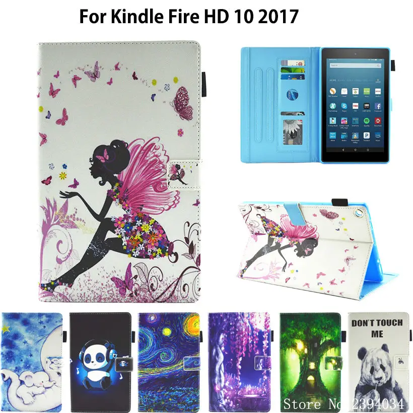 Чехол Fundas для Amazon Kindle All-New Fire HD 10 планшет с Alexa 1 &quot2017 умный чехол Модный девочек