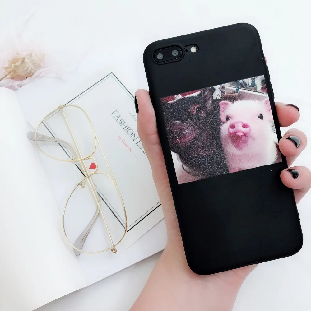 Милый мультфильм поросенок печати мобильного телефона чехол для iphone 5 5S SE 6 6s 6plus 7 8