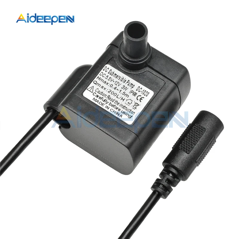Погружной водяной насос DC 5 В 12 3 Вт 200 л/ч Micro USB водонепроницаемый для аквариума