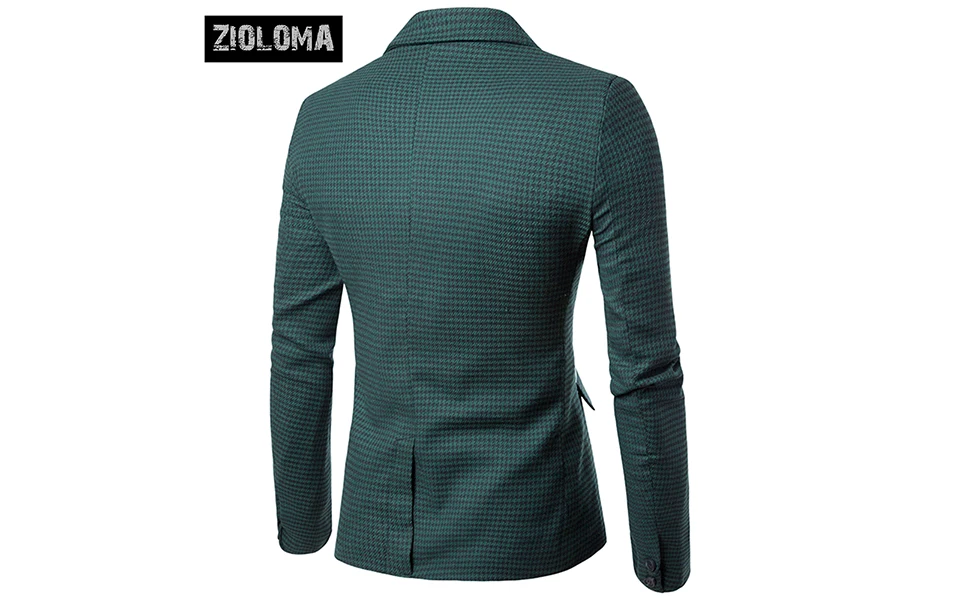 Модный Полосатый блейзер для мужчин s Slim Fit костюм ZIOLOMA деловые повседневные мужские стильные блейзеры в горошек Мужской винтажный классический костюм формальная вечеринка