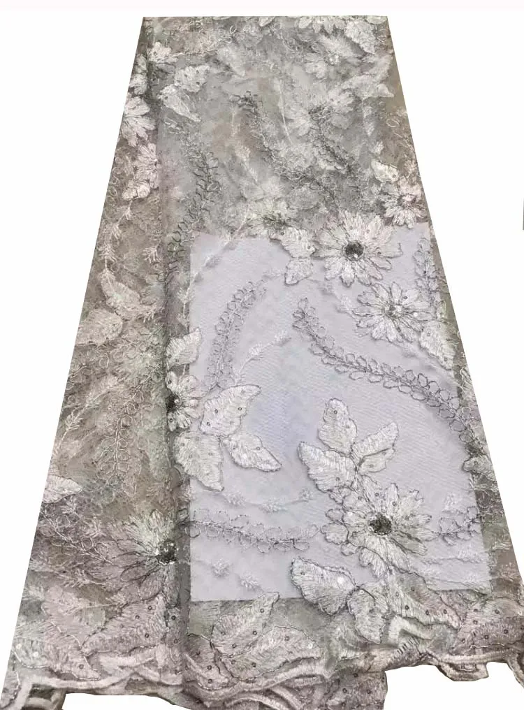 High quality African sequins lace fabric 5 Yards for Bridal dress Tulle bule NX0666-6 | Дом и сад