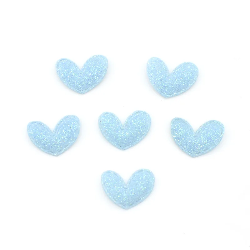 Blue 60 шт. 15*20 мм блестящая ткань Bepowder сердце аппликация из ткани мягкие патчи для одежды головной убор шпилька свадьба DIY Декор G92 - Цвет: Blue