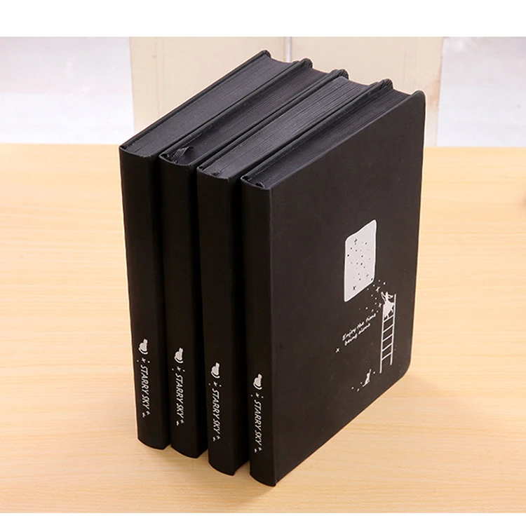 MUJI стиль Звездное небо записная книжка Черная внутренняя страница винтажная Записная книжка Дневник для путешествий filofax планировщик bullet agenda