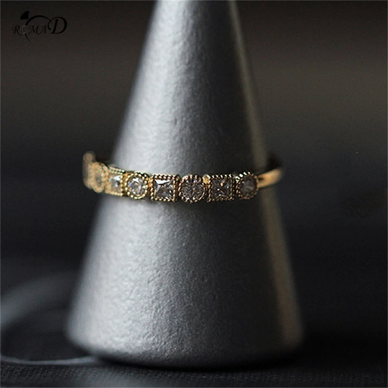 Женское кольцо с покрытием из меди свадебное Ювелирное Украшение кристаллами