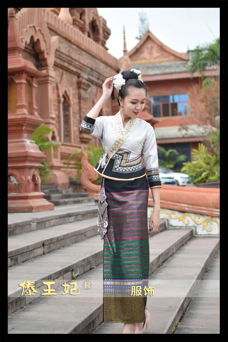 Тайланд Лаос Myanmar традиционный костюм дай женские костюмы Ретро водная консервативность фестиваль красивое платье праздничные костюмы