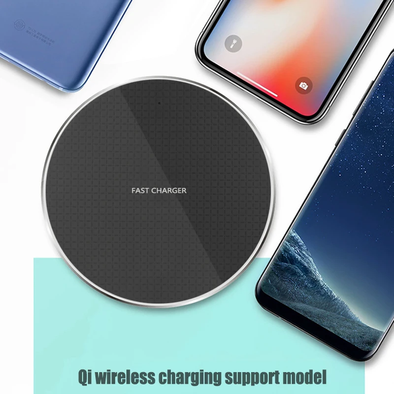 Металлическая Беспроводная зарядная площадка Qi для iPhone Xs Max 10 Вт беспроводная