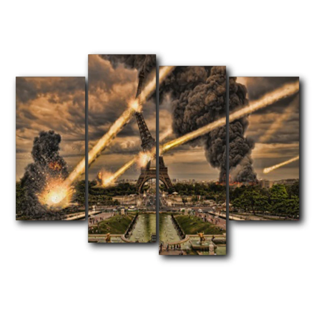 Париж Город войны абстрактная живопись маслом Винтаж стены книги по искусству