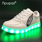 Кроссовки 7ipupas для мальчиков и девочек, светящиеся кроссовки с листьями, детские повседневная обувь со светящейся подошвой с зарядкой от USB, детские туфли со светодиодной подсветкой, 30-44 евро