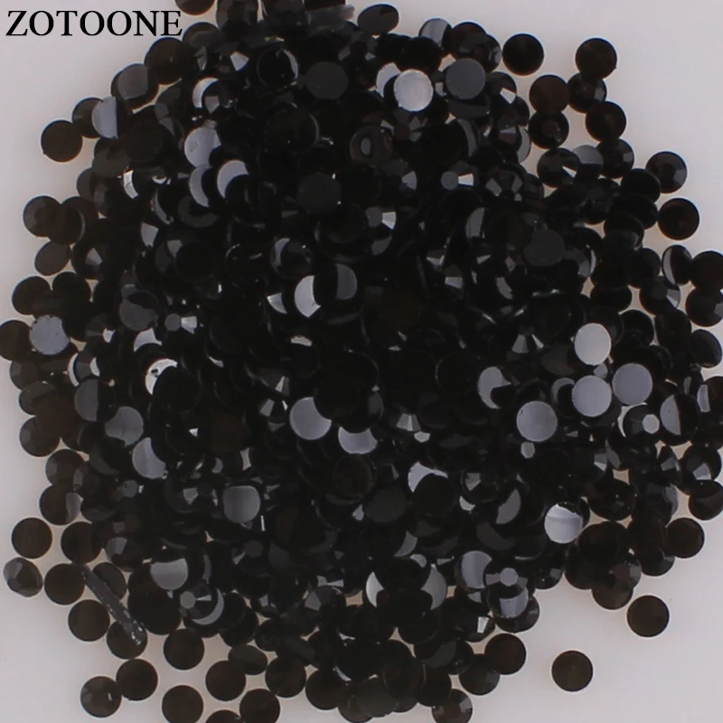 Black ZOTOONE плоская задняя смола не исправление камней и кристаллов для одежды Diy украшения клей на ногти Ab Стразы аппликация из страз E - Цвет: Black