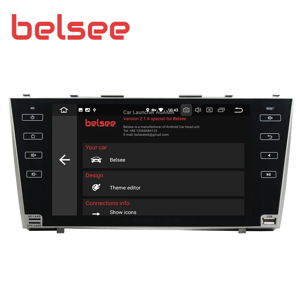 Автомагнитола Belsee 9 дюймов IPS экран Android 0 для Toyota Camry 2007 2011 4 ГБ 8 ядер стерео аудио GPS