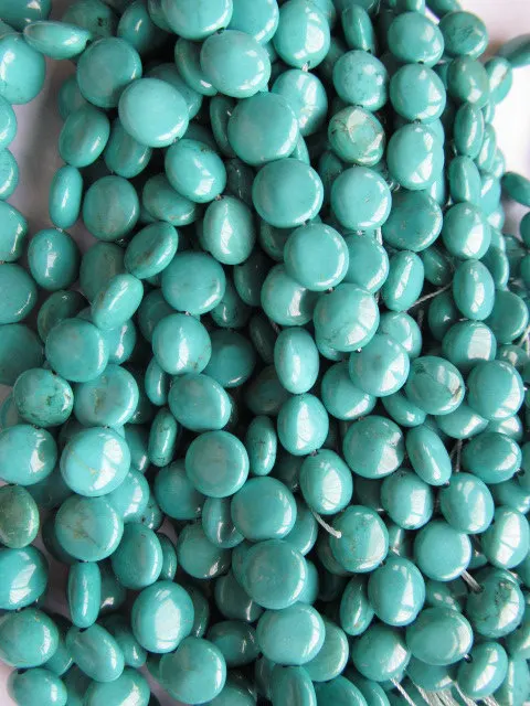 

high qualit turquoise gemstone roundel coin disc green jewelry beads 12mm--5strands 16inch/per strand