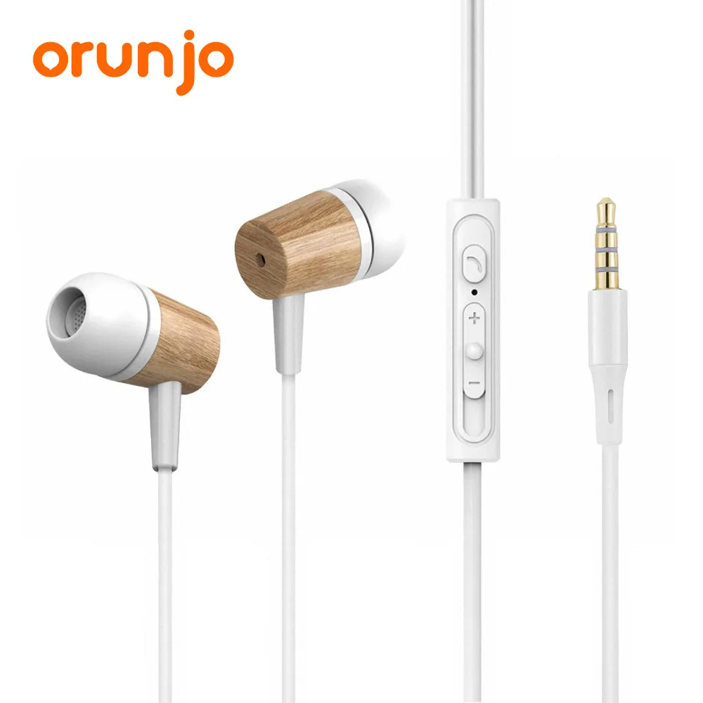 Orunjo K6 древесины наушники Шум изоляции бас и стерео HIFI проводные