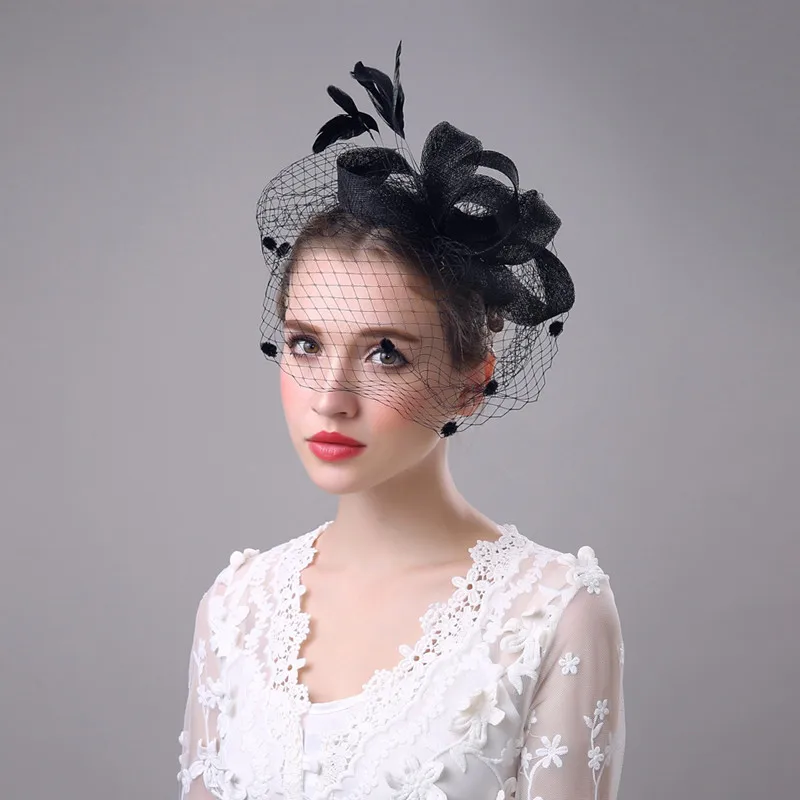 Женские повязки для волос ручной работы с бантом из гренадина и перьями