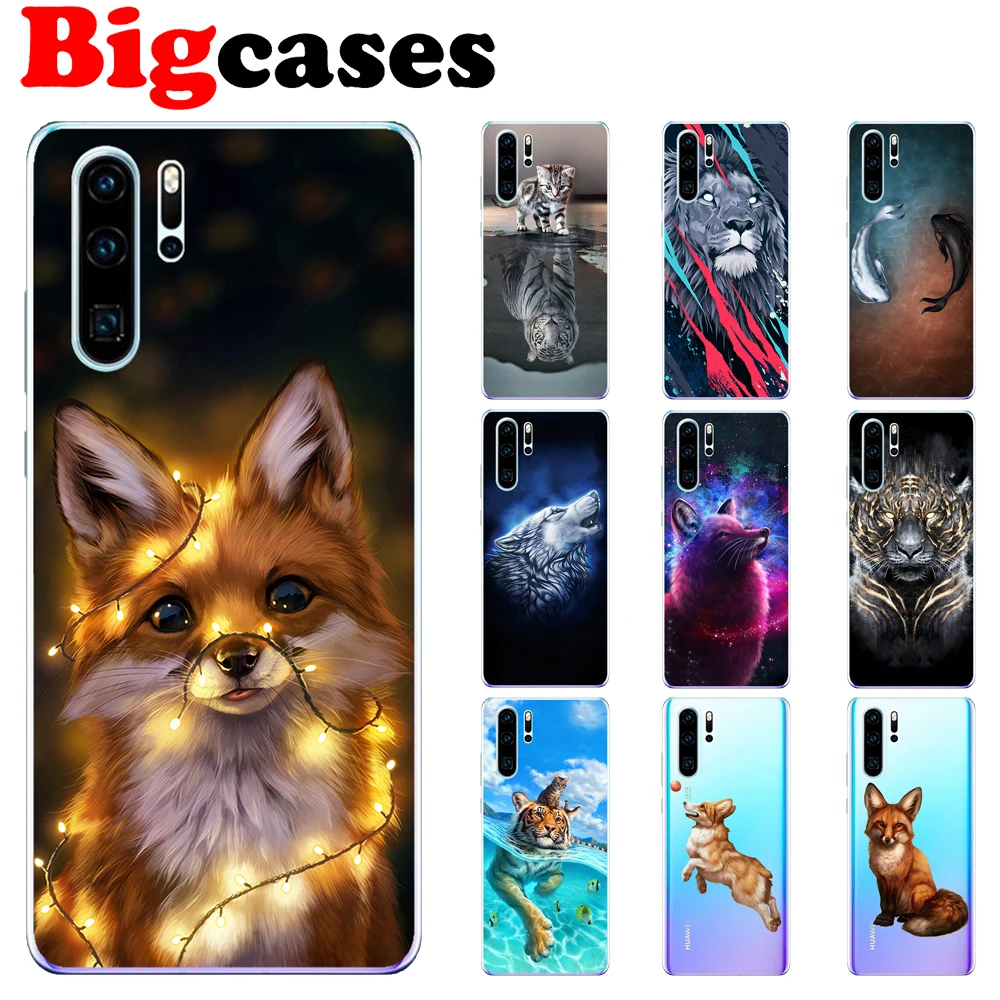 For Huawei P30 Lite Pro Case Cover Soft TPU Silicone Fundas Cute Lion Tiger Fox Wolf Animals Coque Phone Shell |
