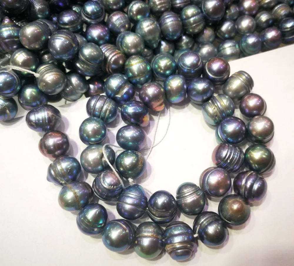 

Genuine AAA Natural Pearl 11mm black gray green baroque freshwater pearl loose beads DIY gift one strands Hole Approx 1mm