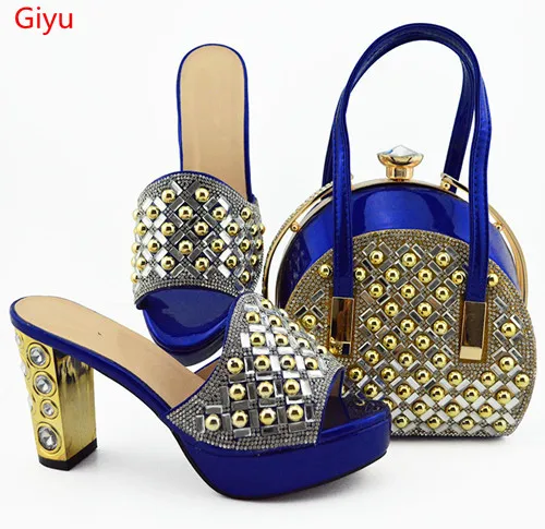 

doershow beautiful Italian matching royal blue shoe and bag set african wedding shoe and bag sets!KO1-7