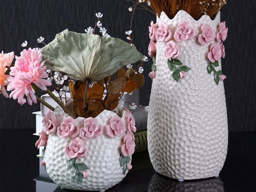 1 шт. держатель для цветов среднего размера красивая керамическая ваза украшения