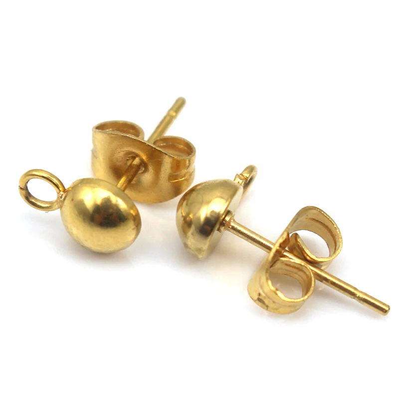 Jewellery Components gold color Findings Cabochon Setting Earrings Pin Cup Pit Stud earring base DIY Making Ear Studs Head Pins | Украшения