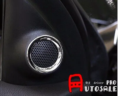 Подкладке ABS Chrome двери стерео Динамик Крышка отделка 2 шт. для Jeep Grand Cherokee 2011 2012 2013