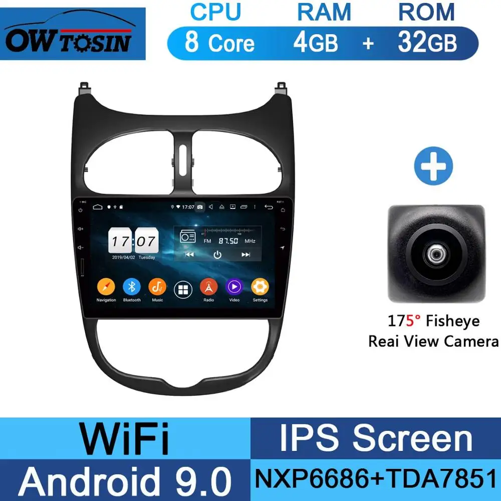 32G Fisheye Camera " ips Восьмиядерный 4G ram+ 64G Android 9,0 автомобильный dvd-плеер для PG206 peugeot 206 PG gps навигация радио попугай BT Мультимедиа Стерео - Цвет: 32G Fisheye Camera