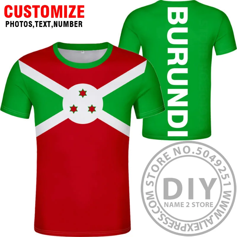 Style 13 BURUNDI t shirt logo free custom made name number bdi country t-shirt nation flag bi french burundian print black photo clothing - Цвет: Style 13